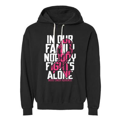 Breast Cancer Support Family Breast Cancer Awareness Garment-Dyed Fleece Hoodie