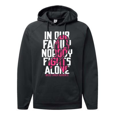 Breast Cancer Support Family Breast Cancer Awareness Performance Fleece Hoodie