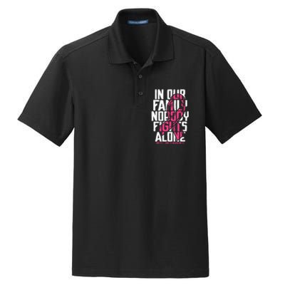 Breast Cancer Support Family Breast Cancer Awareness Dry Zone Grid Polo