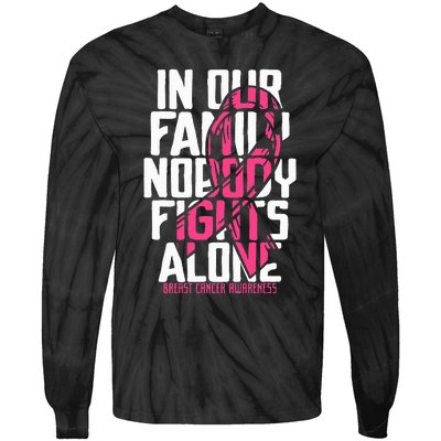 Breast Cancer Support Family Breast Cancer Awareness Tie-Dye Long Sleeve Shirt