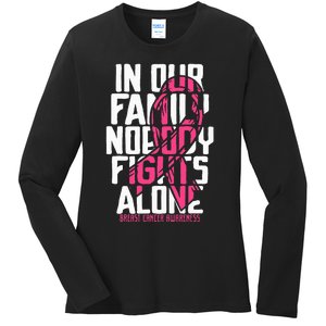 Breast Cancer Support Family Breast Cancer Awareness Ladies Long Sleeve Shirt