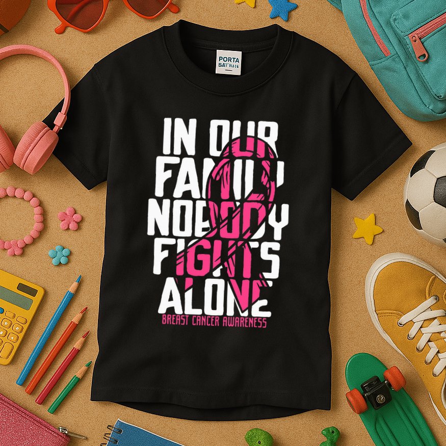 Breast Cancer Support Family Breast Cancer Awareness Kids T-Shirt