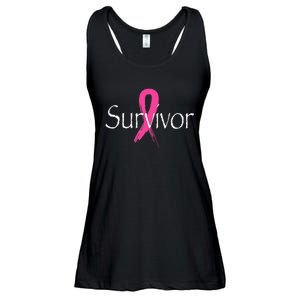 Breast Cancer Survivor Pink Ribbon Awareness Month Ladies Essential Flowy Tank