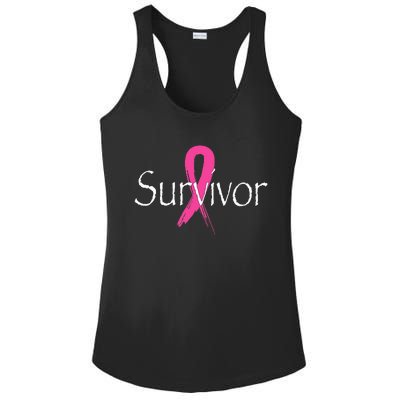 Breast Cancer Survivor Pink Ribbon Awareness Month Ladies PosiCharge Competitor Racerback Tank