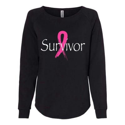 Breast Cancer Survivor Pink Ribbon Awareness Month Womens California Wash Sweatshirt