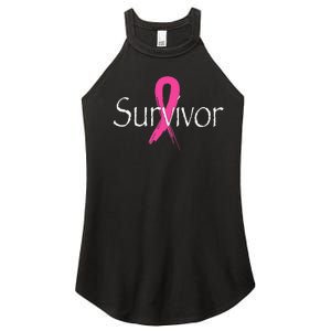 Breast Cancer Survivor Pink Ribbon Awareness Month Women's Perfect Tri Rocker Tank