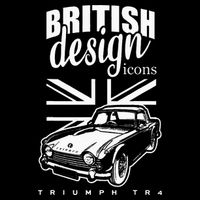 British Classic Super Car Triumph TR4 Flat Bill Trucker Hat