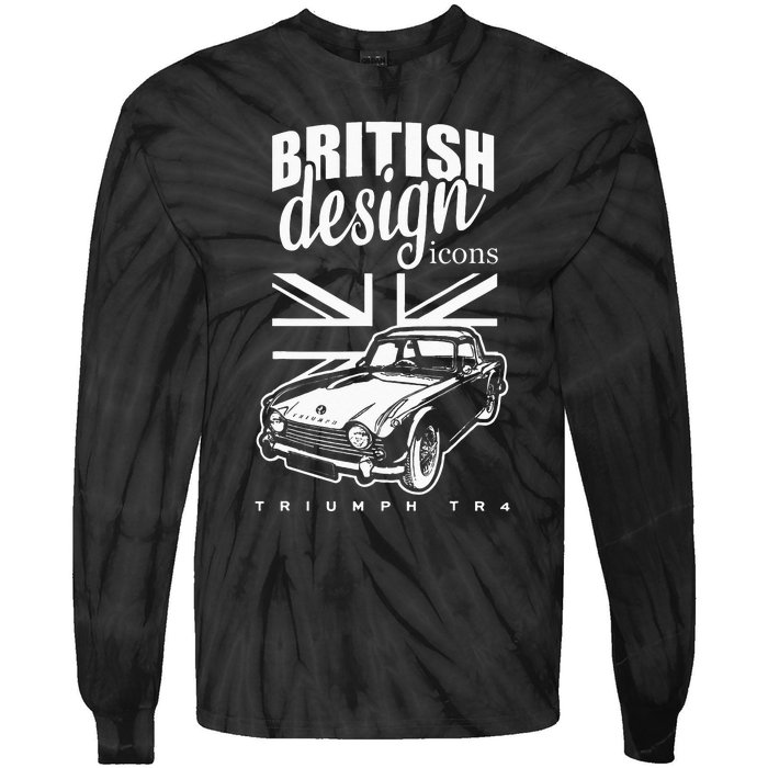 British Classic Super Car Triumph TR4 Tie-Dye Long Sleeve Shirt