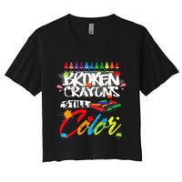 Broken Crayons Still Color Mental Health Awareness Women's Crop Top Tee