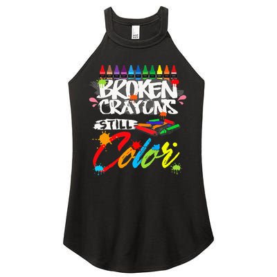 Broken Crayons Still Color Mental Health Awareness Women's Perfect Tri Rocker Tank