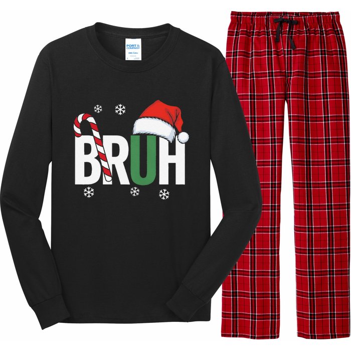 Bruh Christmas Santa Happy Christmas Family Xmas Christmas Gift Long Sleeve Pajama Set