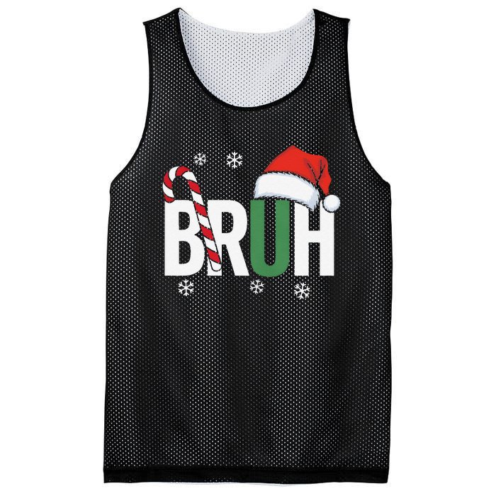 Bruh Christmas Santa Happy Christmas Family Xmas Christmas Gift Mesh Reversible Basketball Jersey Tank