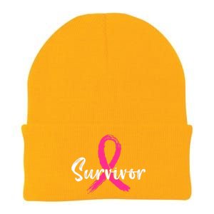 Breast Cancer Survivor Pink Ribbon Breast Cancer Awareness Knit Cap Winter Beanie