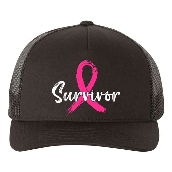 Breast Cancer Survivor Pink Ribbon Breast Cancer Awareness Yupoong Adult 5-Panel Trucker Hat