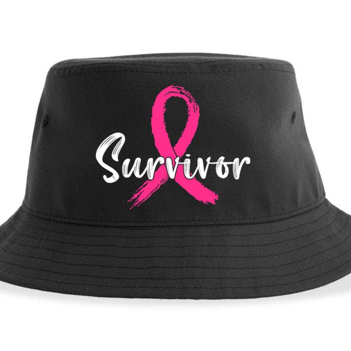 Breast Cancer Survivor Pink Ribbon Breast Cancer Awareness Sustainable Bucket Hat