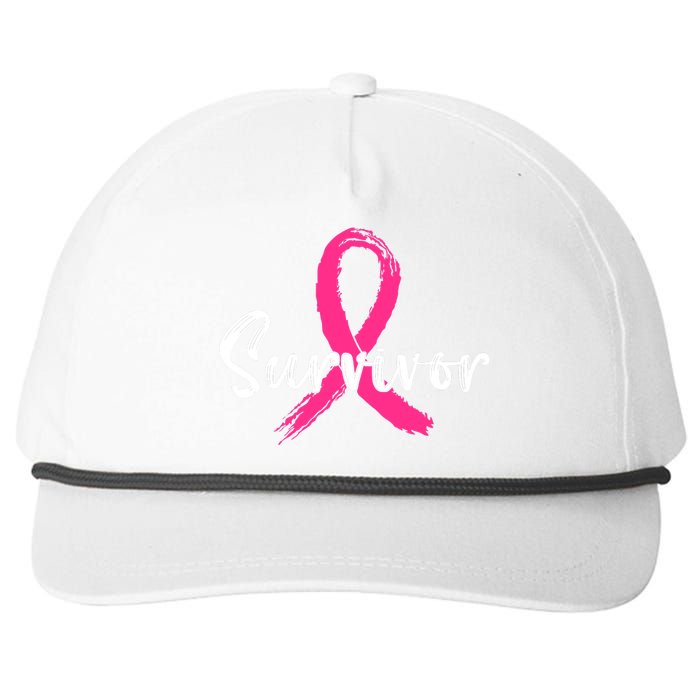 Breast Cancer Survivor Pink Ribbon Breast Cancer Awareness Snapback Five-Panel Rope Hat