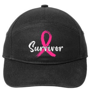 Breast Cancer Survivor Pink Ribbon Breast Cancer Awareness 7-Panel Snapback Hat