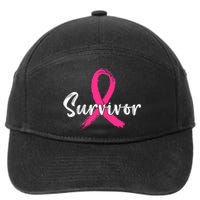 Breast Cancer Survivor Pink Ribbon Breast Cancer Awareness 7-Panel Snapback Hat