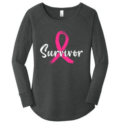 Breast Cancer Survivor Pink Ribbon Breast Cancer Awareness Women's Perfect Tri Tunic Long Sleeve Shirt