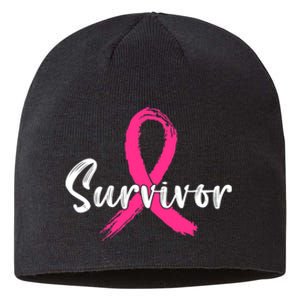 Breast Cancer Survivor Pink Ribbon Breast Cancer Awareness Sustainable Beanie