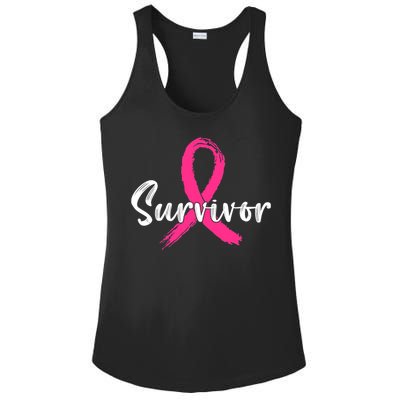 Breast Cancer Survivor Pink Ribbon Breast Cancer Awareness Ladies PosiCharge Competitor Racerback Tank