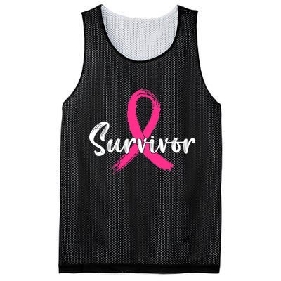 Breast Cancer Survivor Pink Ribbon Breast Cancer Awareness Mesh Reversible Basketball Jersey Tank