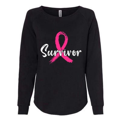 Breast Cancer Survivor Pink Ribbon Breast Cancer Awareness Womens California Wash Sweatshirt