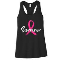 Breast Cancer Survivor Pink Ribbon Breast Cancer Awareness Women's Racerback Tank