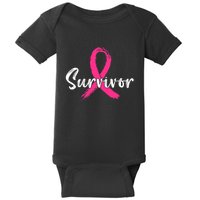 Breast Cancer Survivor Pink Ribbon Breast Cancer Awareness Baby Bodysuit