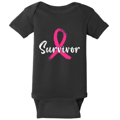 Breast Cancer Survivor Pink Ribbon Breast Cancer Awareness Baby Bodysuit