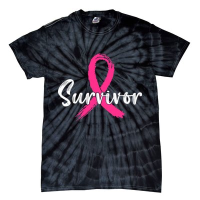 Breast Cancer Survivor Pink Ribbon Breast Cancer Awareness Tie-Dye T-Shirt