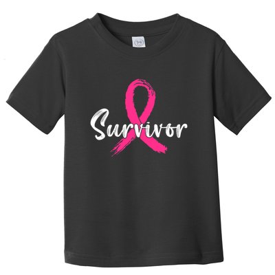 Breast Cancer Survivor Pink Ribbon Breast Cancer Awareness Toddler T-Shirt