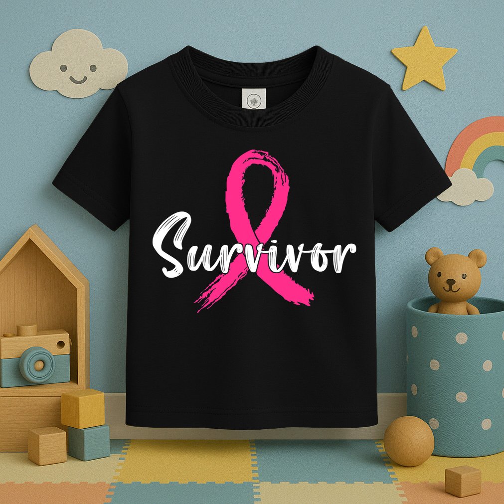 Breast Cancer Survivor Pink Ribbon Breast Cancer Awareness Toddler T-Shirt