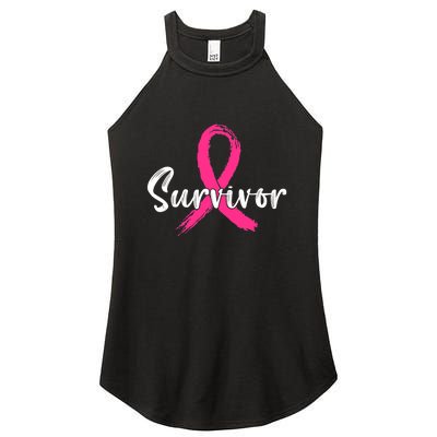 Breast Cancer Survivor Pink Ribbon Breast Cancer Awareness Women's Perfect Tri Rocker Tank