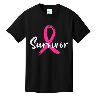 Breast Cancer Survivor Pink Ribbon Breast Cancer Awareness Kids T-Shirt