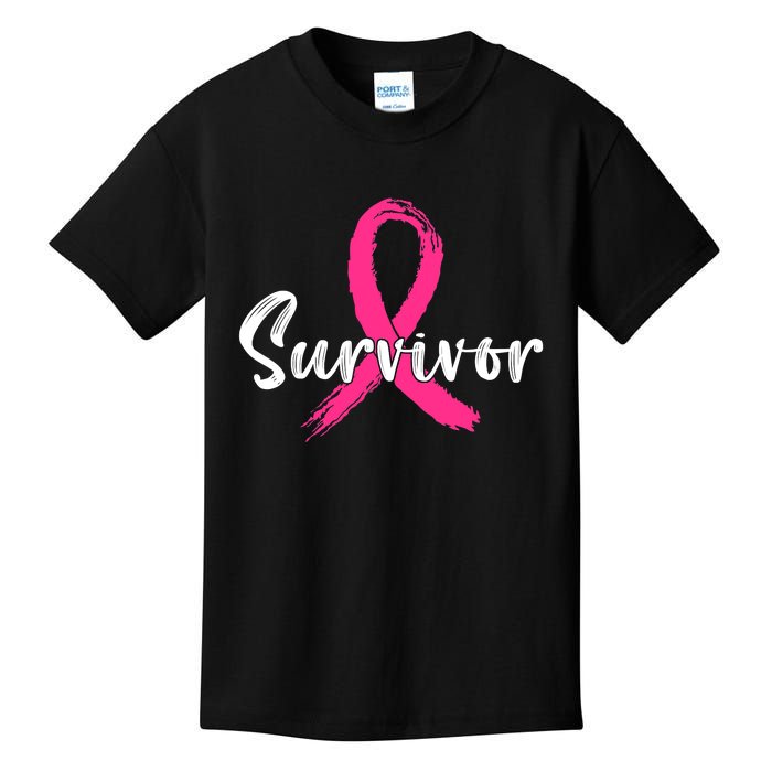 Breast Cancer Survivor Pink Ribbon Breast Cancer Awareness Kids T-Shirt