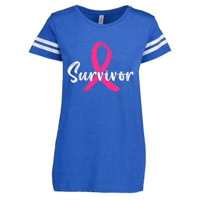 Breast Cancer Survivor Pink Ribbon Breast Cancer Awareness Enza Ladies Jersey Football T-Shirt