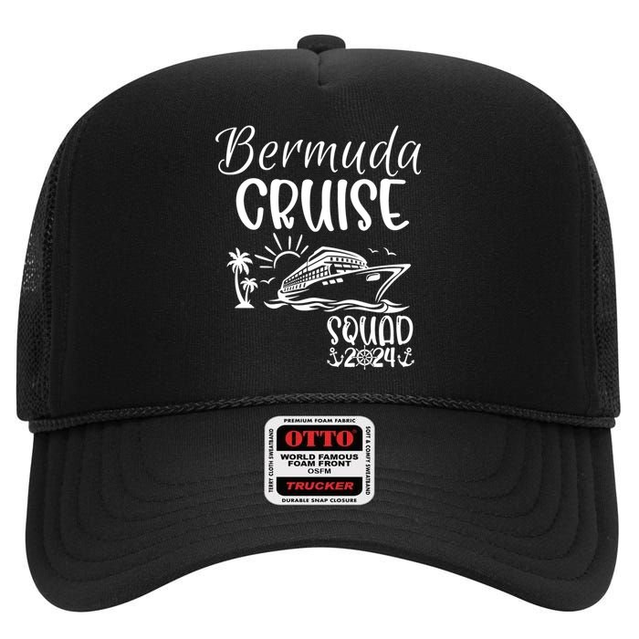 Bermuda Cruise Squad 2024 Bermuda Holiday Family Matching High Crown Mesh Back Trucker Hat