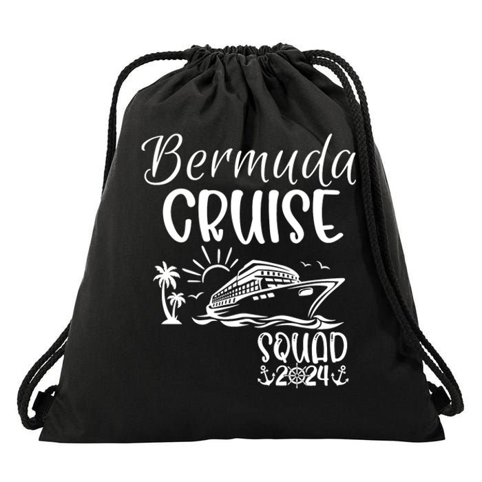 Bermuda Cruise Squad 2024 Bermuda Holiday Family Matching Drawstring Bag