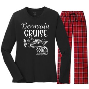 Bermuda Cruise Squad 2024 Bermuda Holiday Family Matching Women's Long Sleeve Flannel Pajama Set 