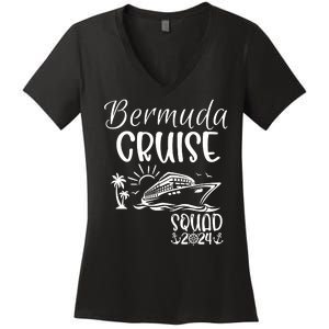 Bermuda Cruise Squad 2024 Bermuda Holiday Family Matching Women's V-Neck T-Shirt