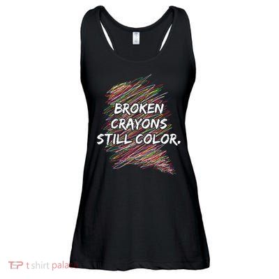 Broken Crayons Still Color Mental Health Awareness Ladies Essential Flowy Tank