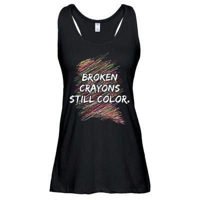 Broken Crayons Still Color Mental Health Awareness Ladies Essential Flowy Tank