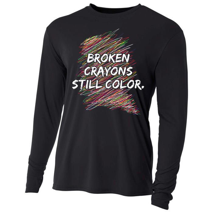 Broken Crayons Still Color Mental Health Awareness Cooling Performance Long Sleeve Crew