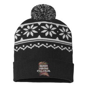 Broken Crayons Still Color Mental Health Awareness USA-Made Snowflake Beanie