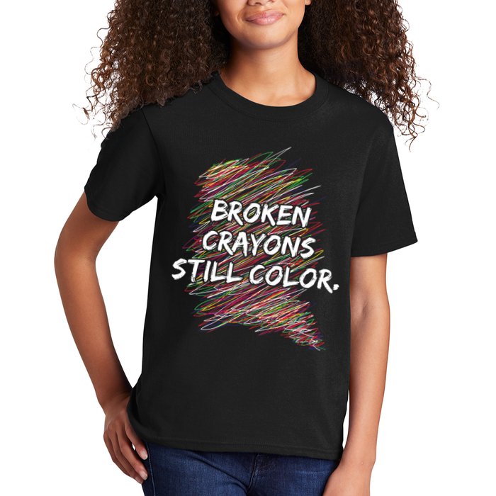 Broken Crayons Still Color Mental Health Awareness Kids T-Shirt