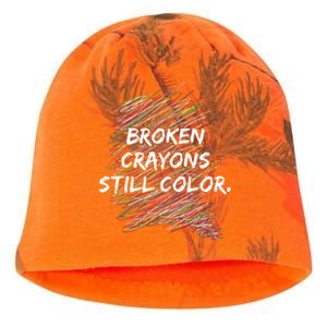 Broken Crayons Still Color Mental Health Awareness Kati - Camo Knit Beanie