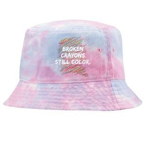 Broken Crayons Still Color Mental Health Awareness Tie-Dyed Bucket Hat