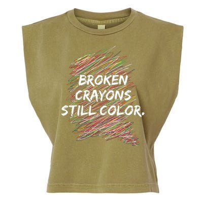 Broken Crayons Still Color Mental Health Awareness Garment-Dyed Women's Muscle Tee