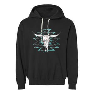 Boho Cow Skull Garment-Dyed Fleece Hoodie